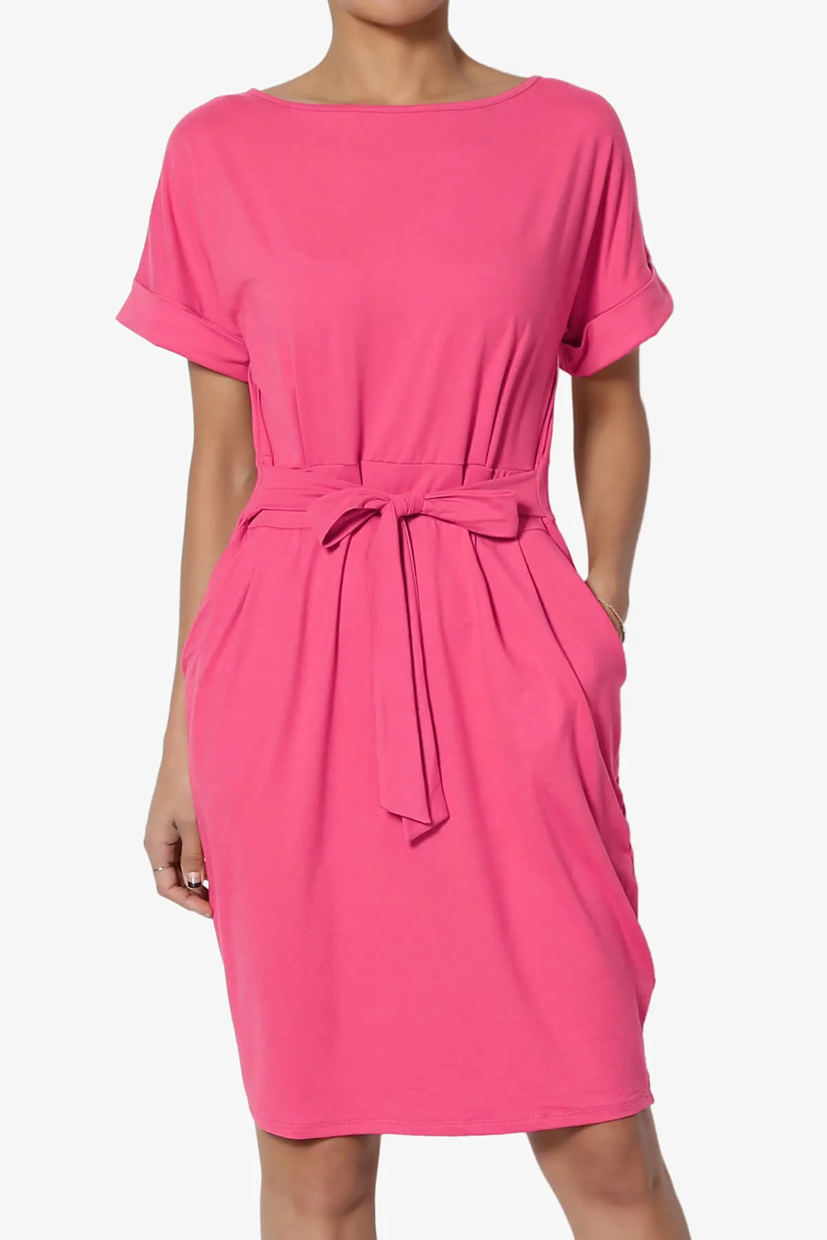 Pennie Tie Waist DTY Jersey Dress