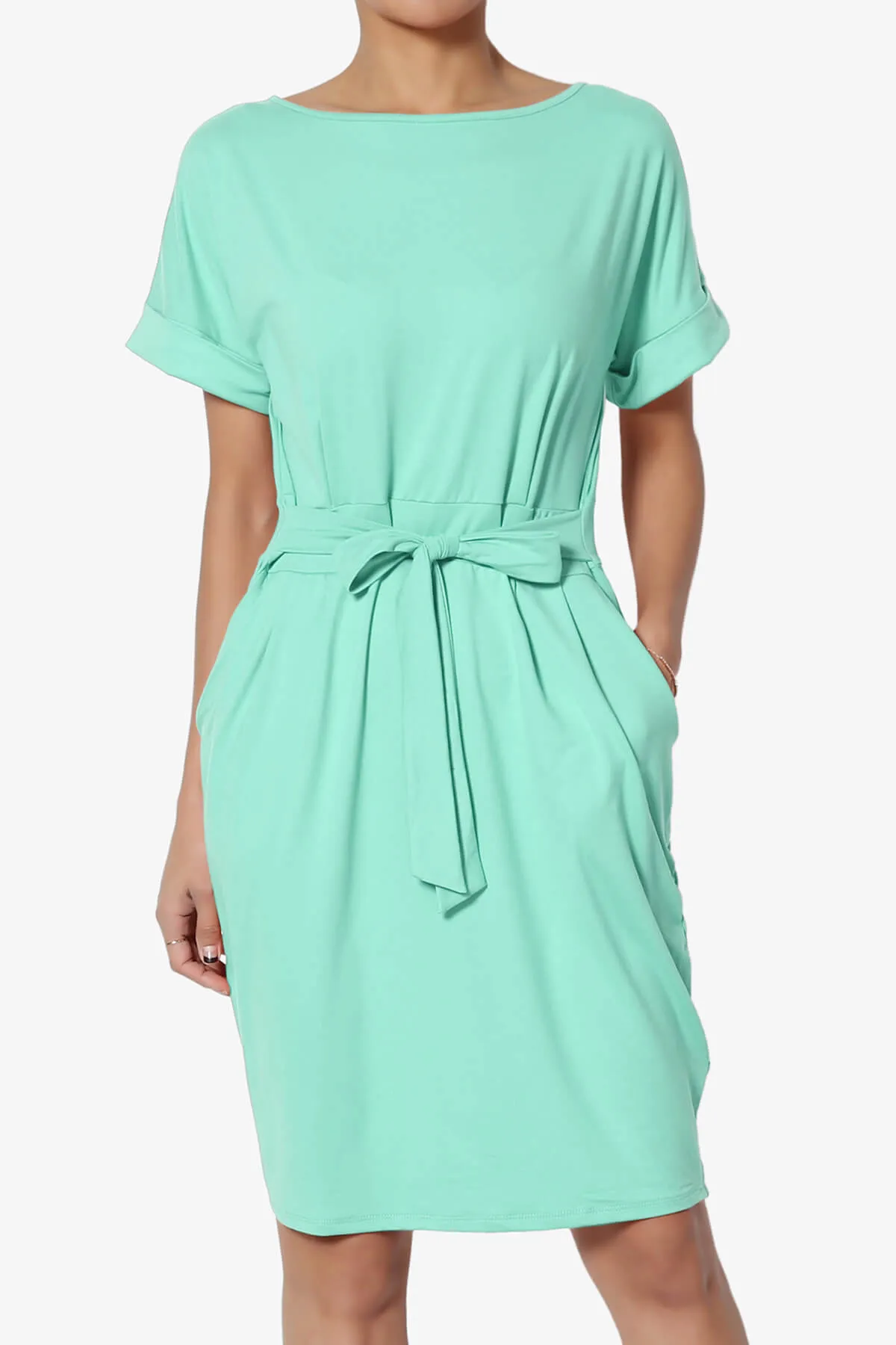 Pennie Tie Waist DTY Jersey Dress