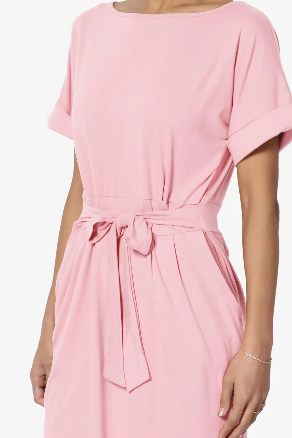 Pennie Tie Waist DTY Jersey Dress