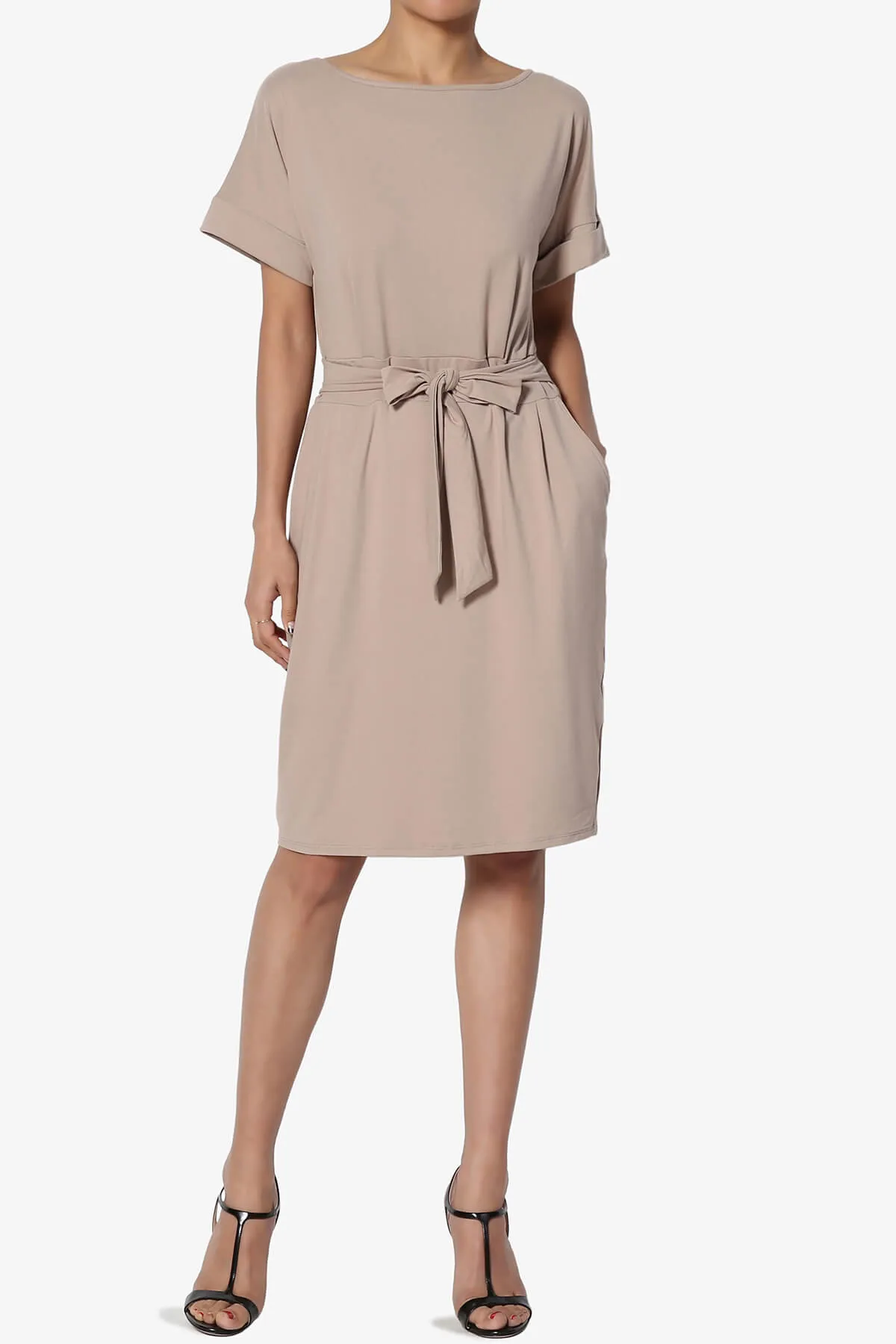 Pennie Tie Waist DTY Jersey Dress