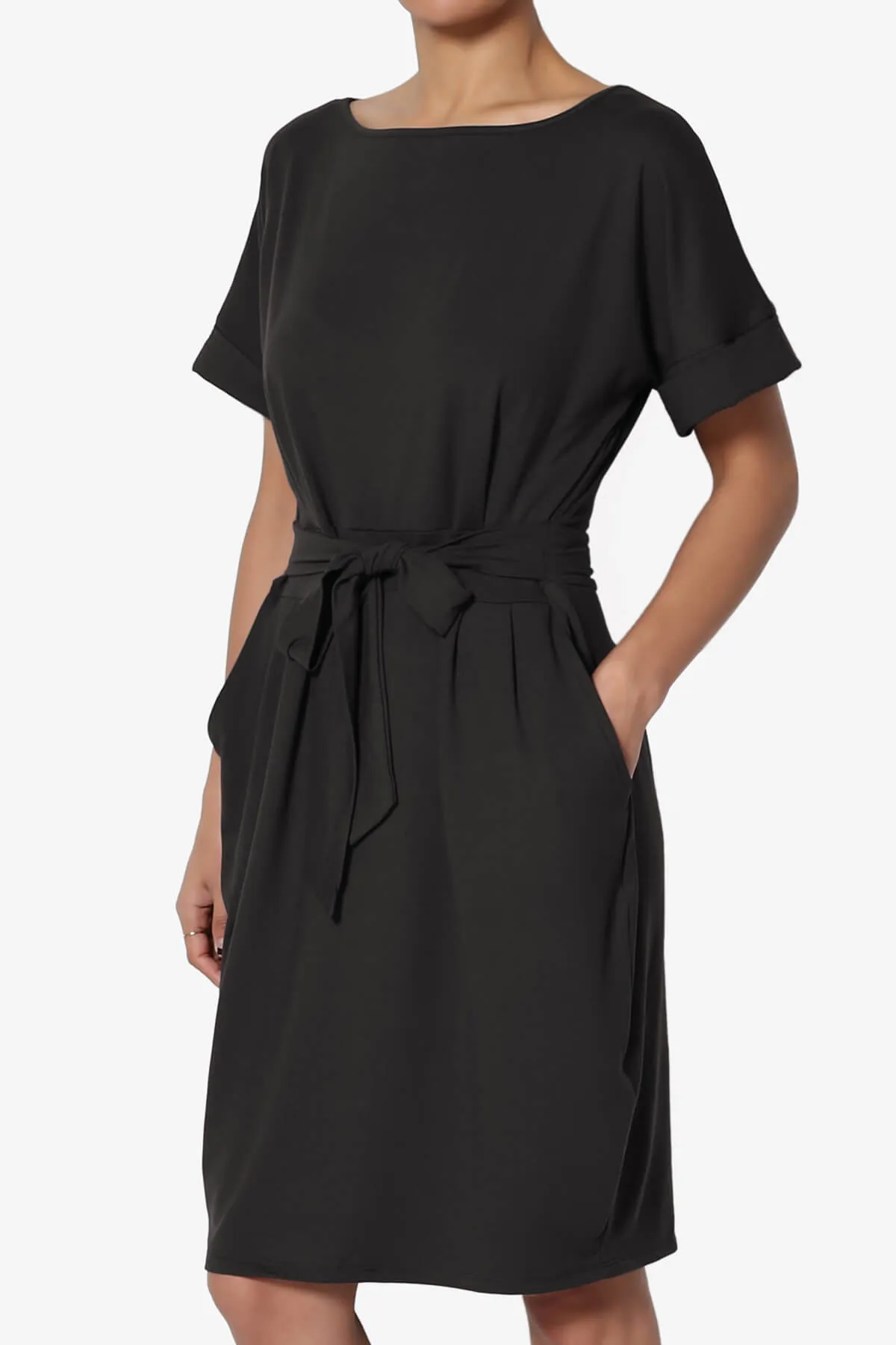 Pennie Tie Waist DTY Jersey Dress