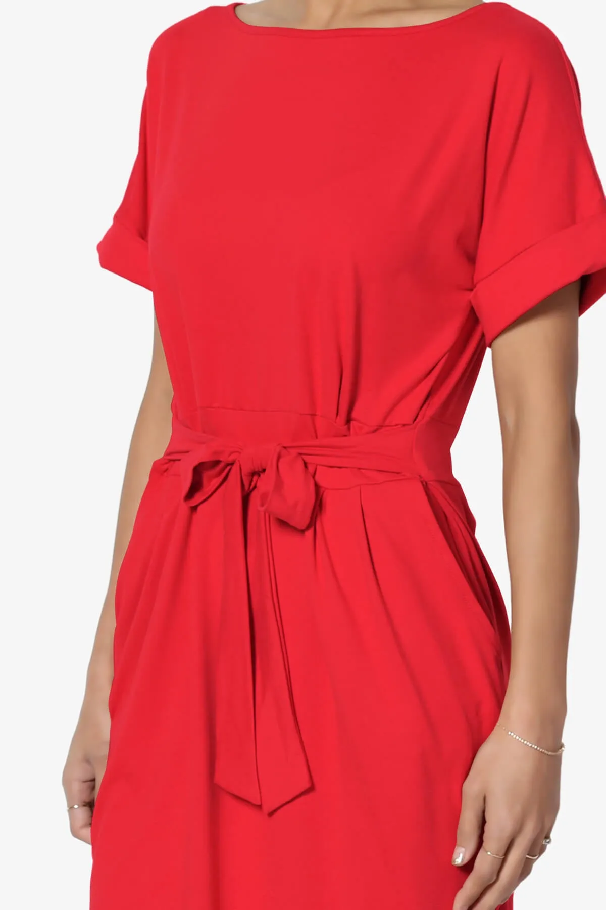 Pennie Tie Waist DTY Jersey Dress