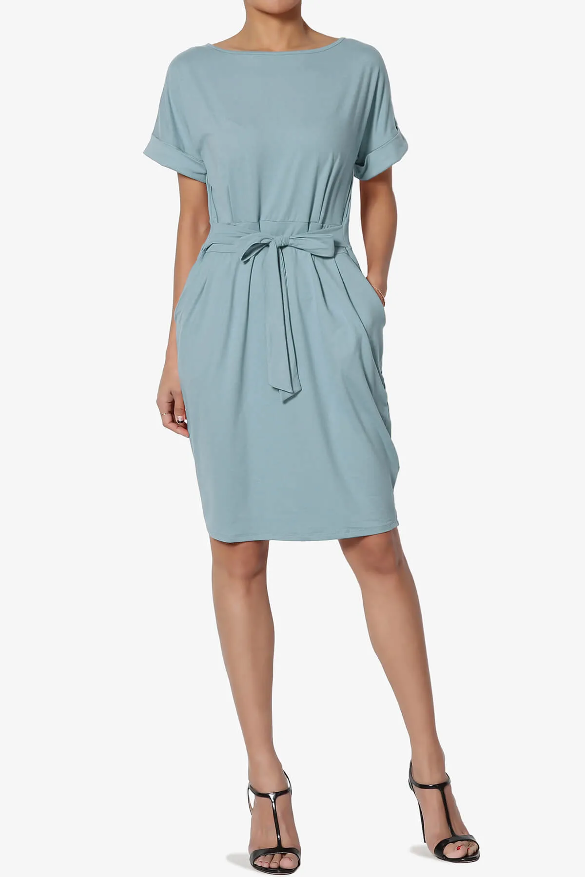 Pennie Tie Waist DTY Jersey Dress