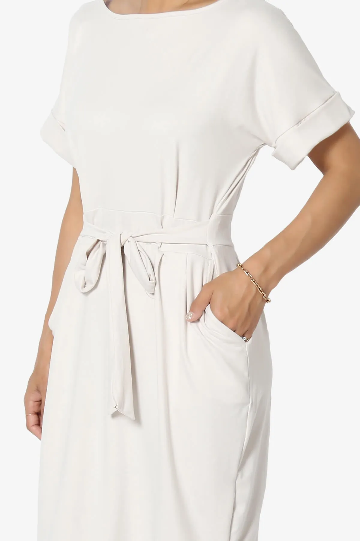 Pennie Tie Waist DTY Jersey Dress