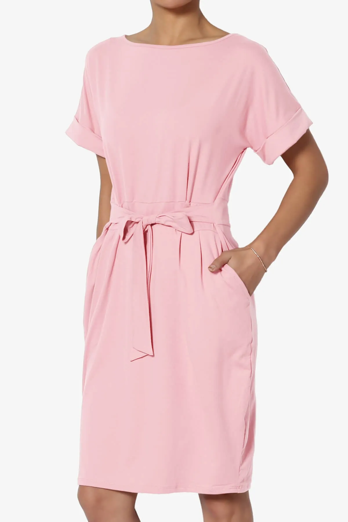Pennie Tie Waist DTY Jersey Dress