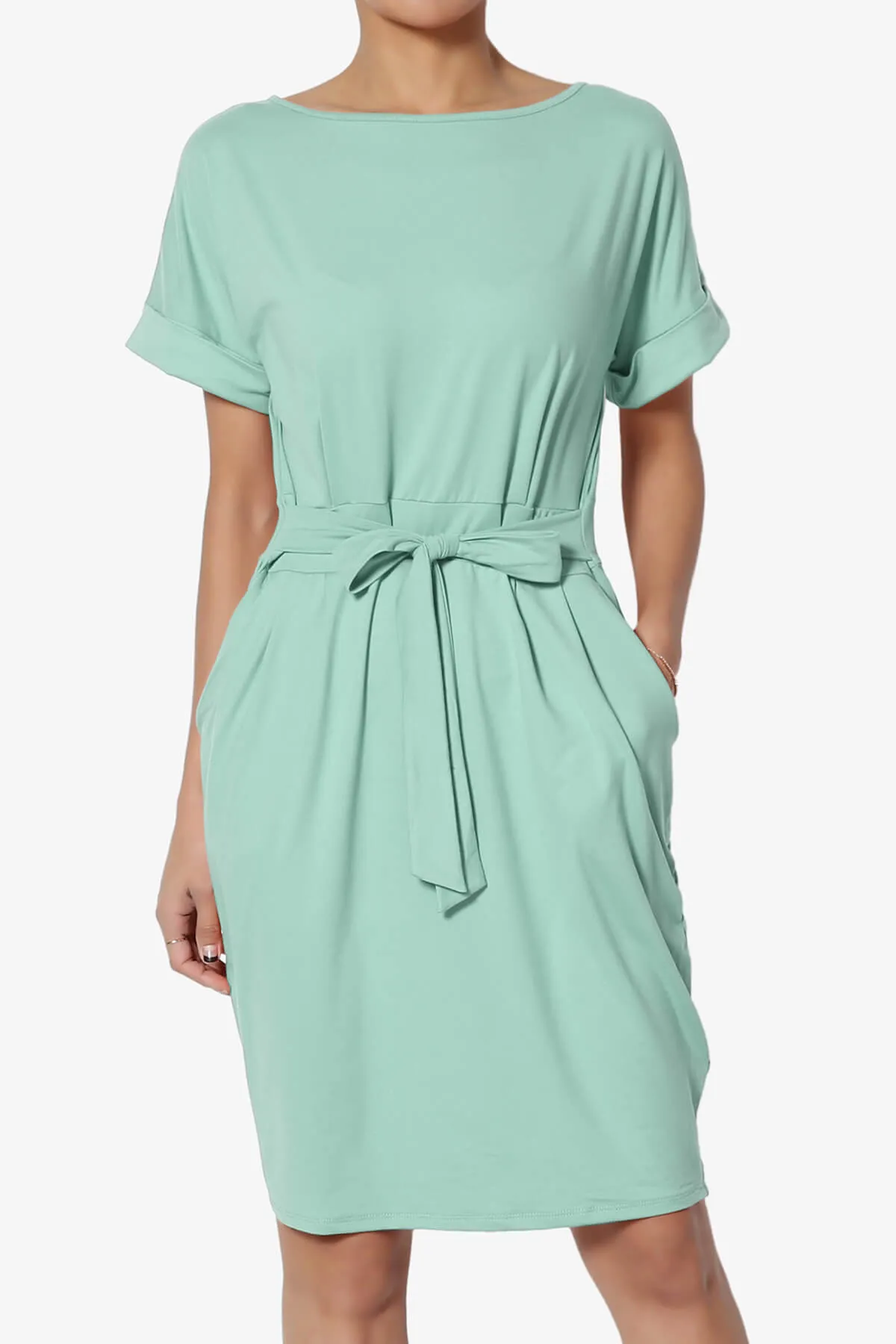 Pennie Tie Waist DTY Jersey Dress
