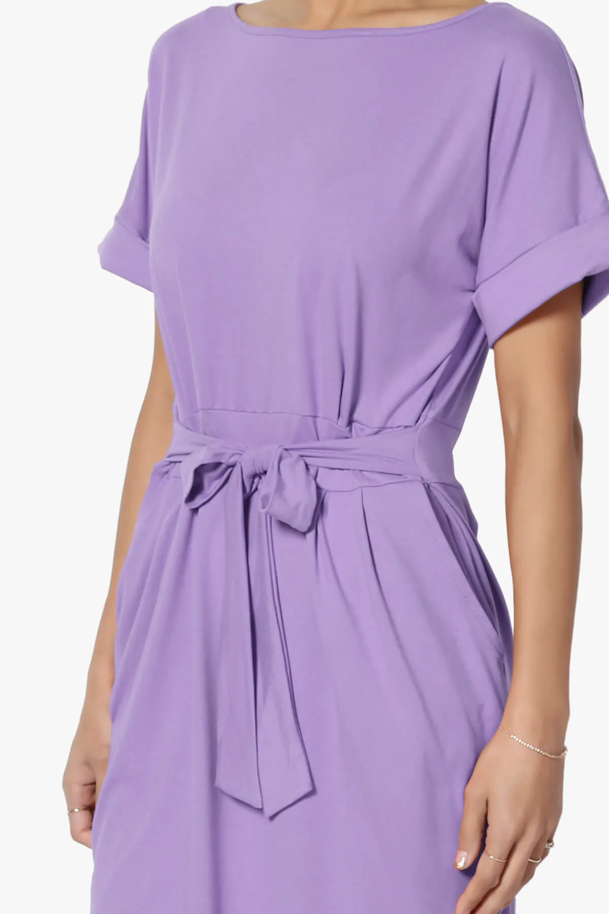 Pennie Tie Waist DTY Jersey Dress