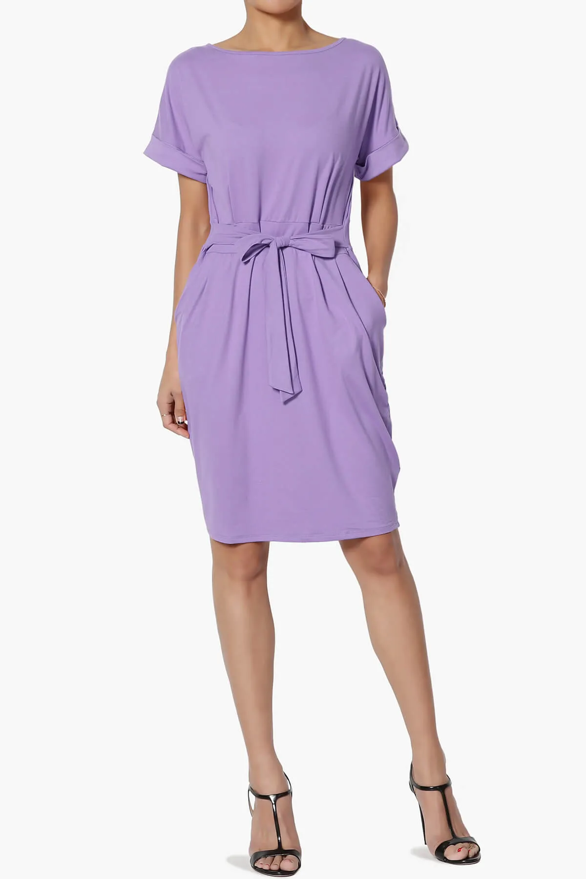 Pennie Tie Waist DTY Jersey Dress