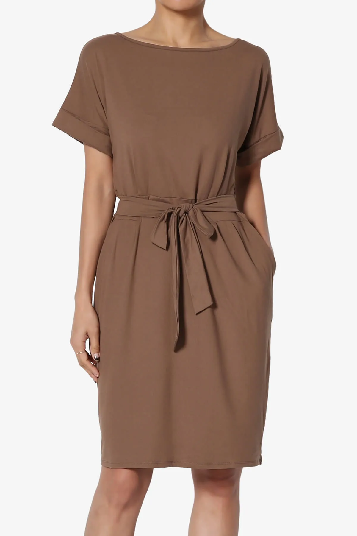 Pennie Tie Waist DTY Jersey Dress