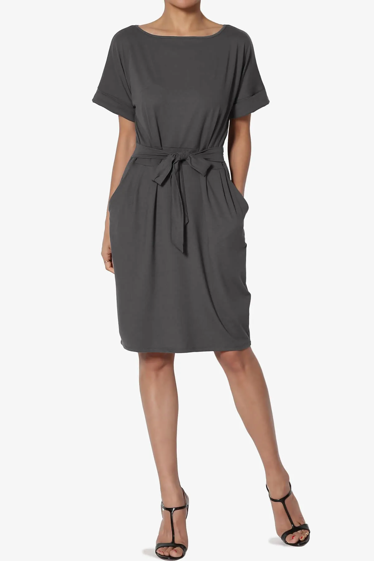 Pennie Tie Waist DTY Jersey Dress