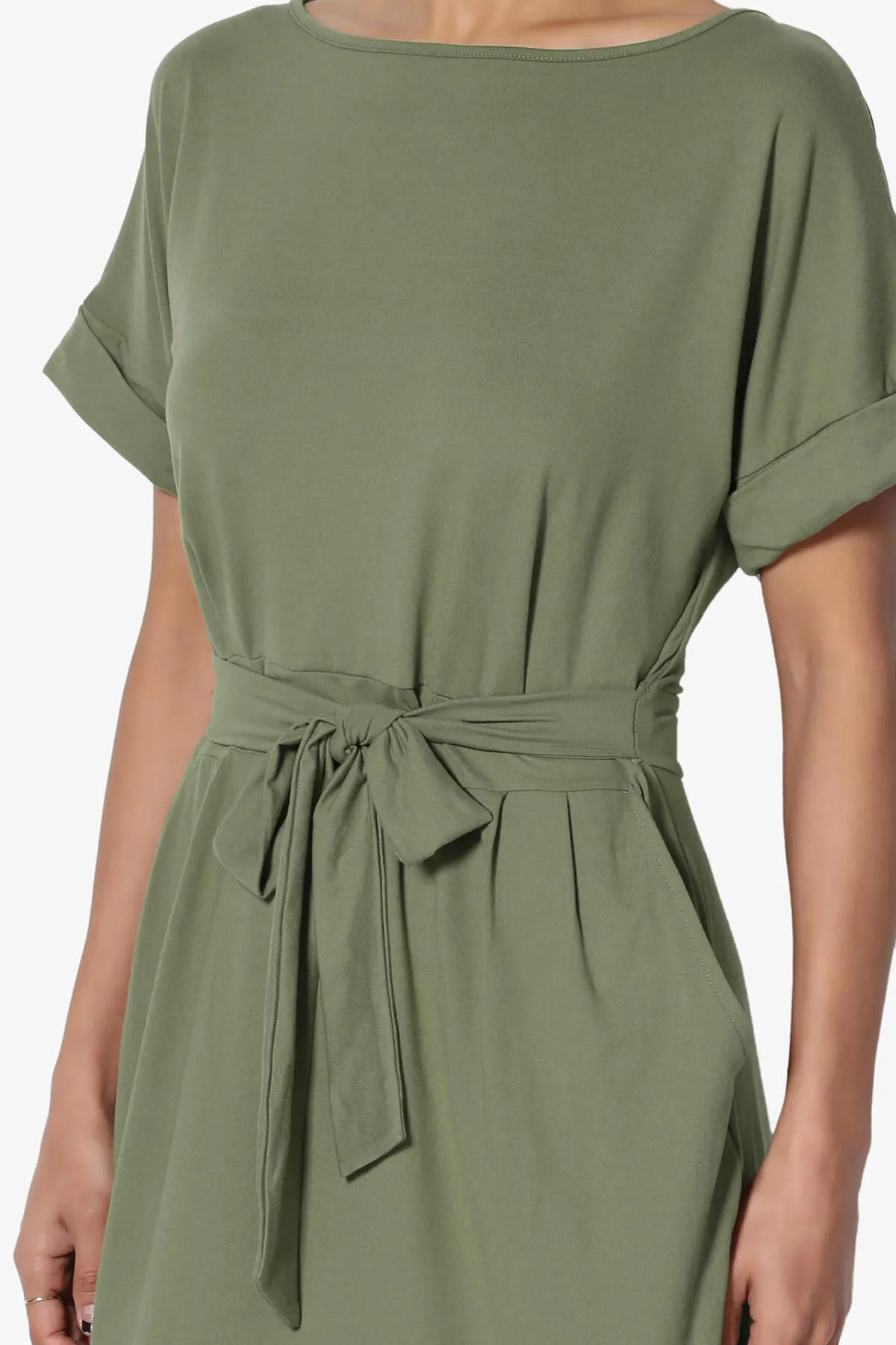Pennie Tie Waist DTY Jersey Dress