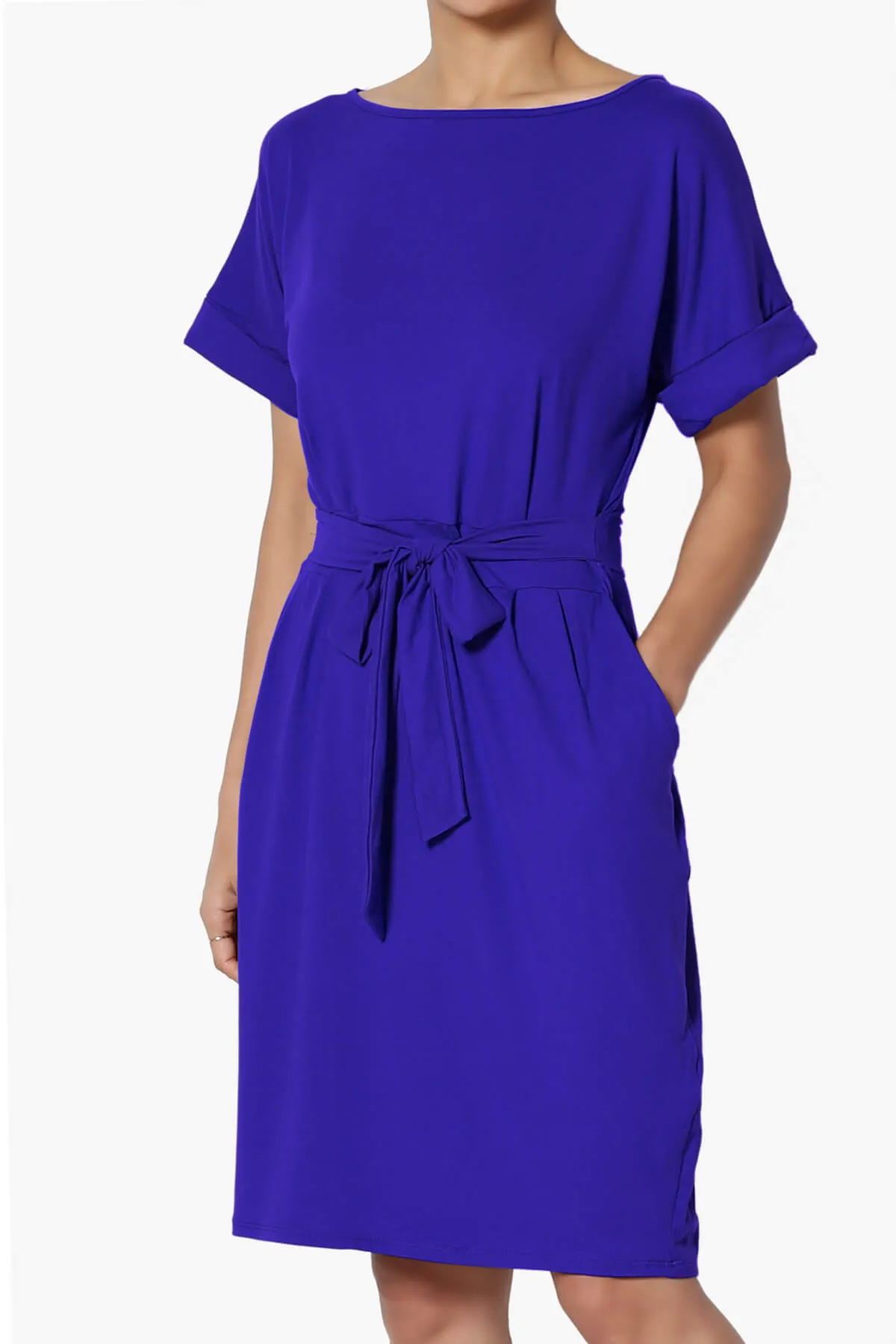 Pennie Tie Waist DTY Jersey Dress