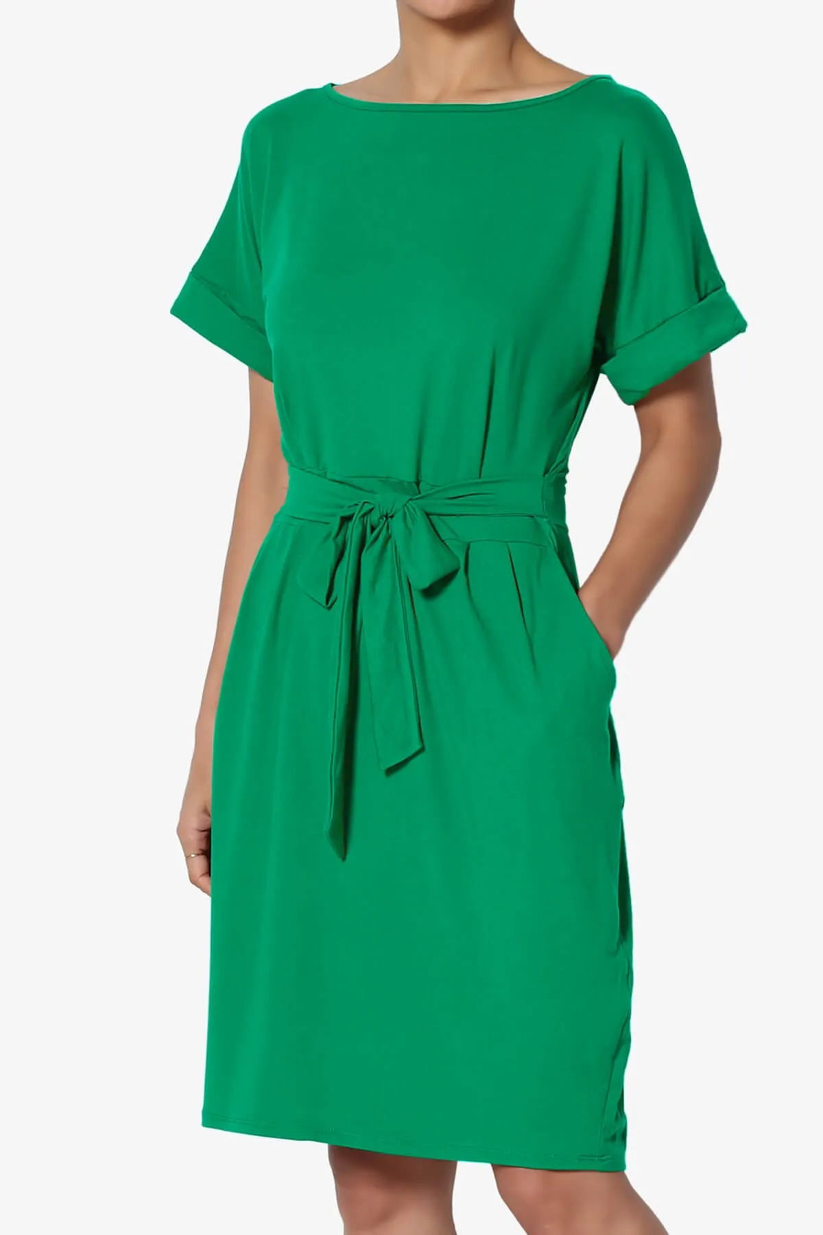 Pennie Tie Waist DTY Jersey Dress