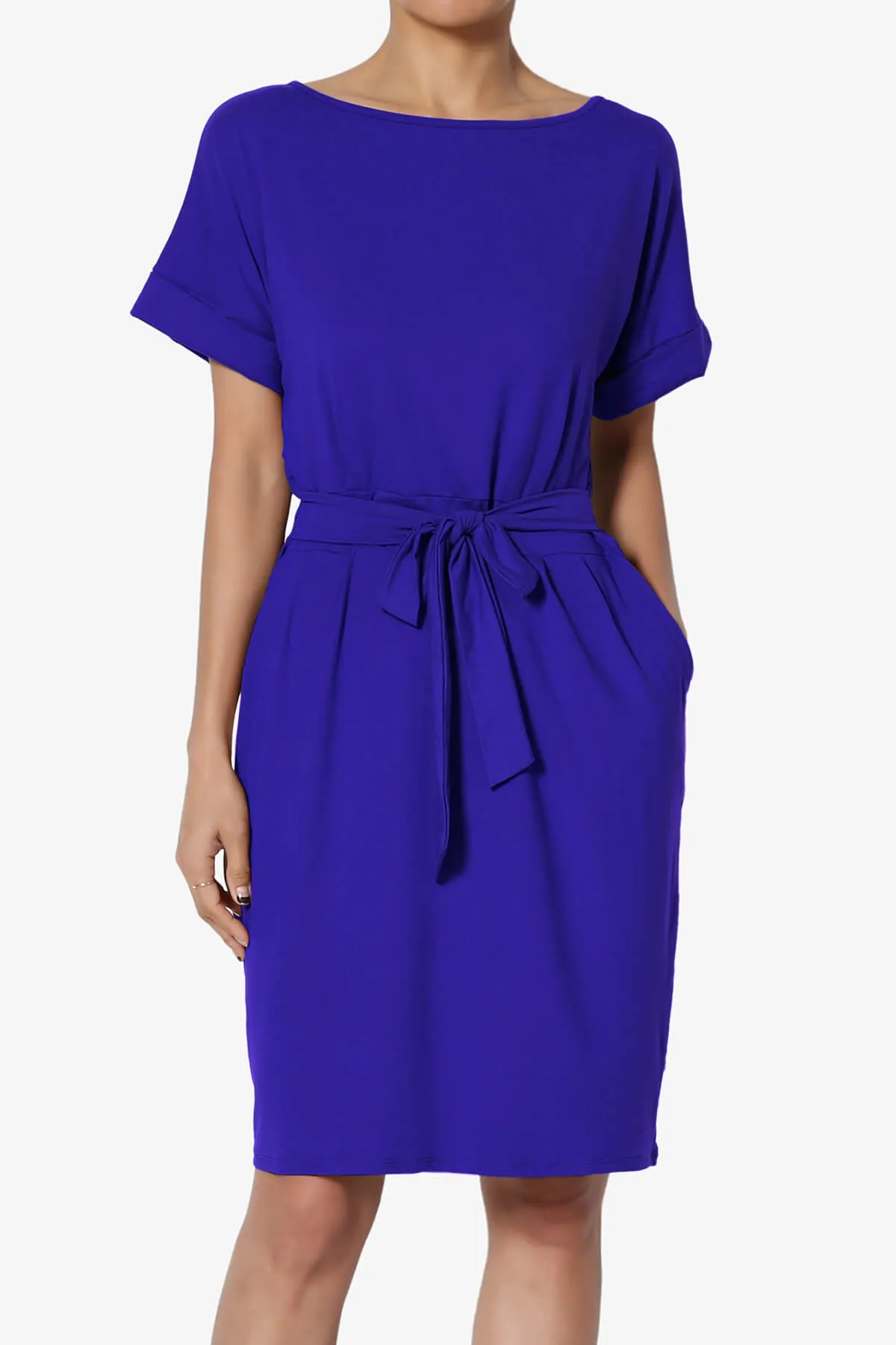 Pennie Tie Waist DTY Jersey Dress
