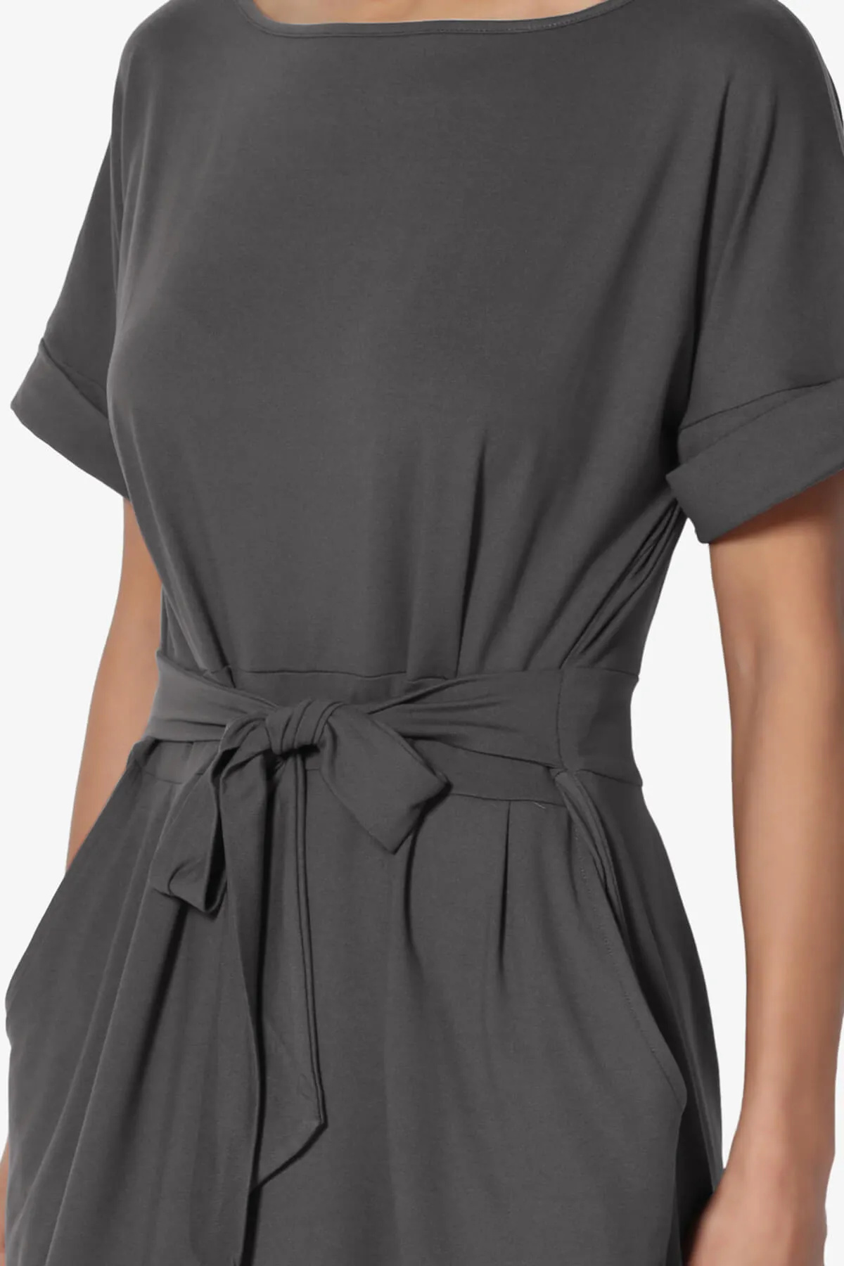 Pennie Tie Waist DTY Jersey Dress