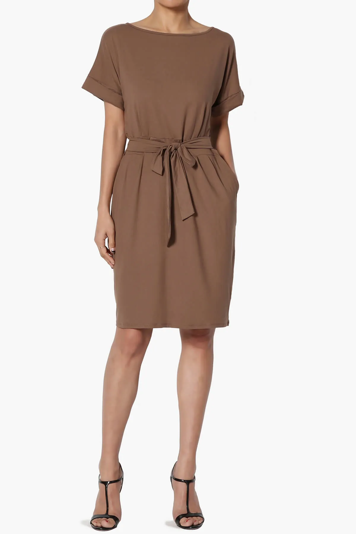 Pennie Tie Waist DTY Jersey Dress