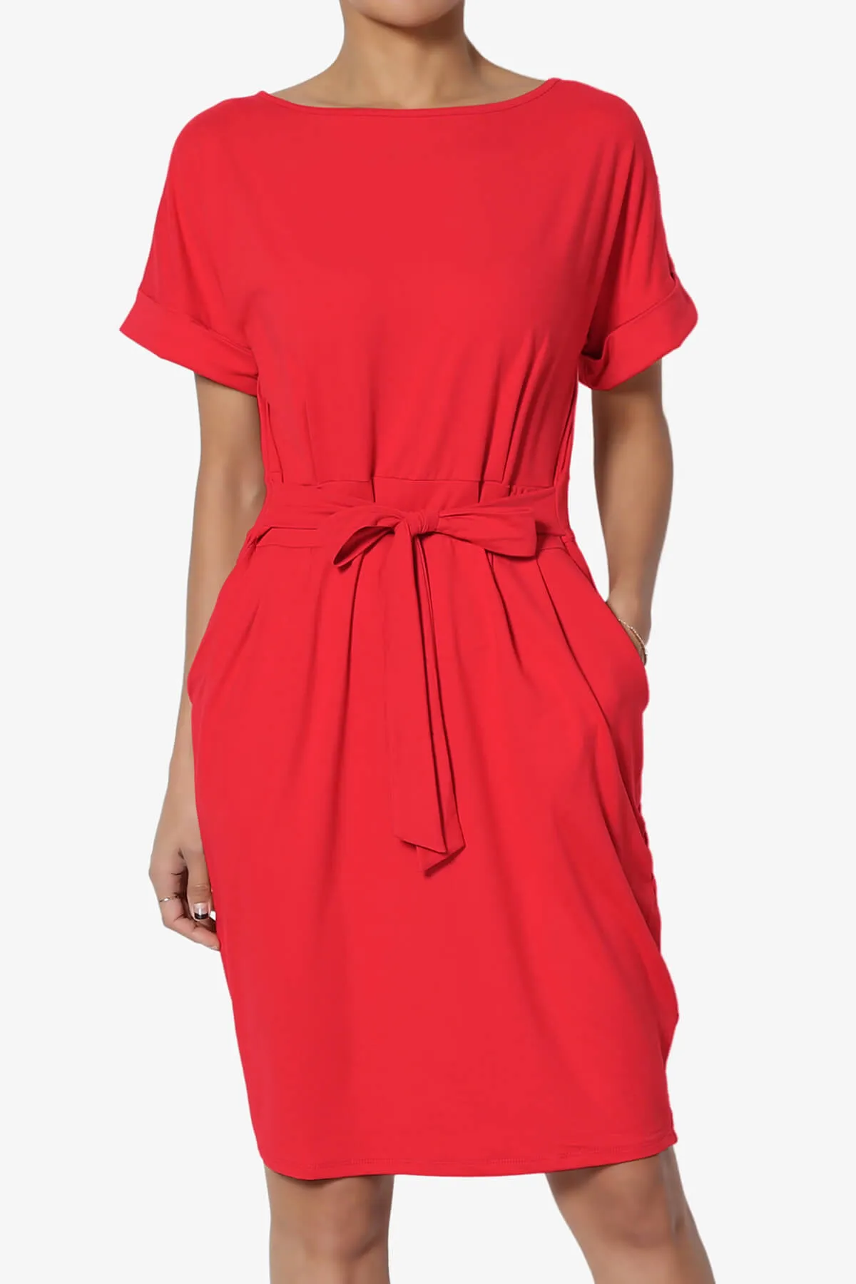 Pennie Tie Waist DTY Jersey Dress