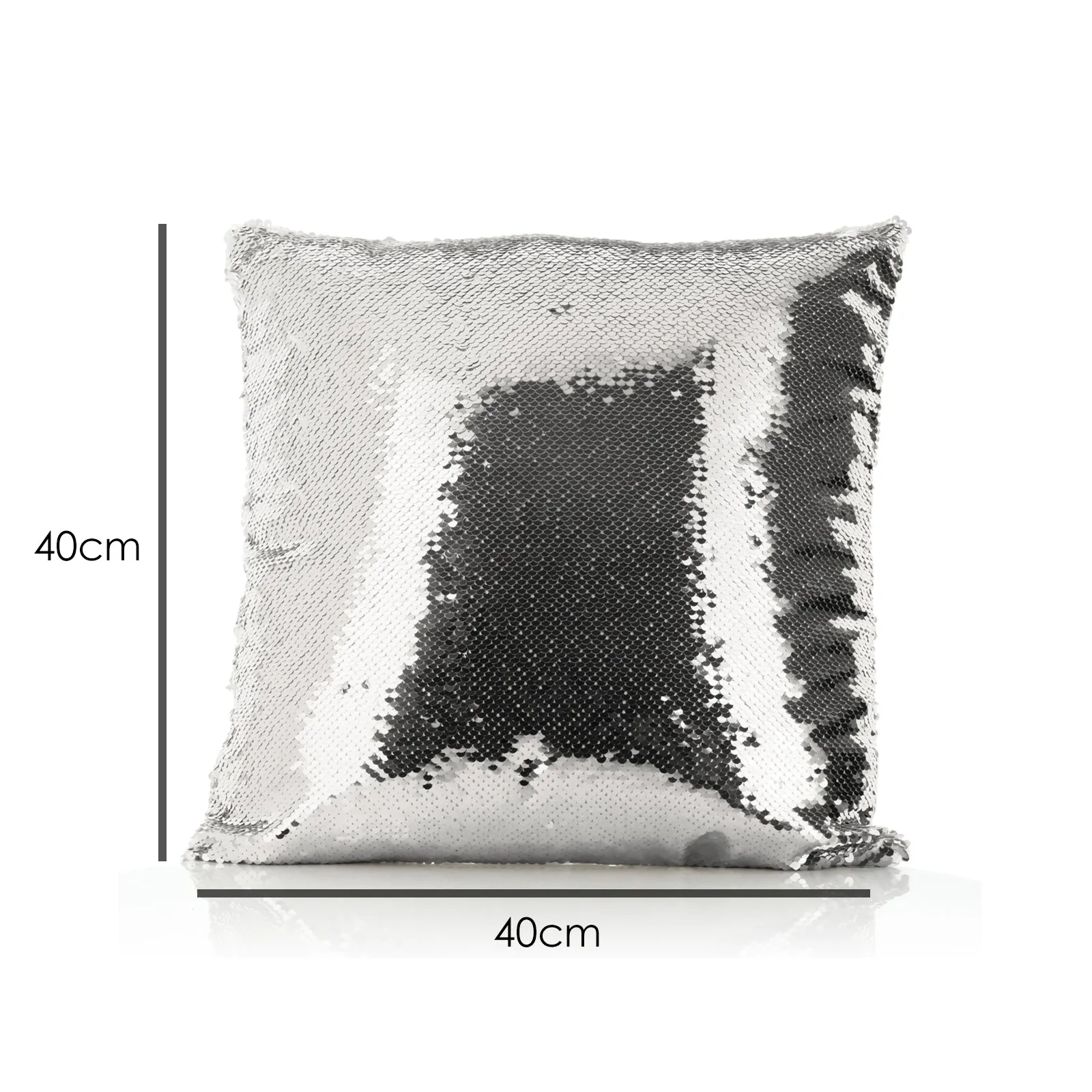 Personalised Sequin Cushion with Welcoming Text and Relaxing Mum and Baby Pandas