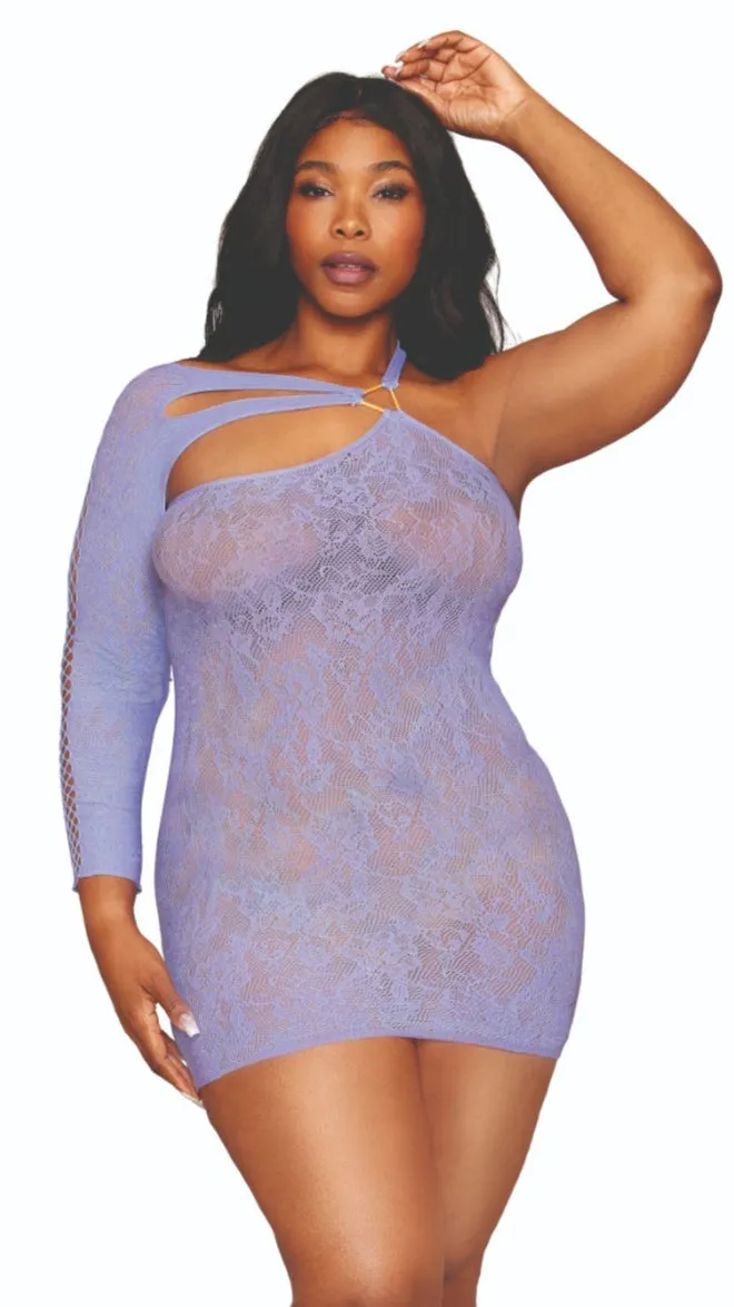 Plus Size Lace Chemise with Crisscross Details