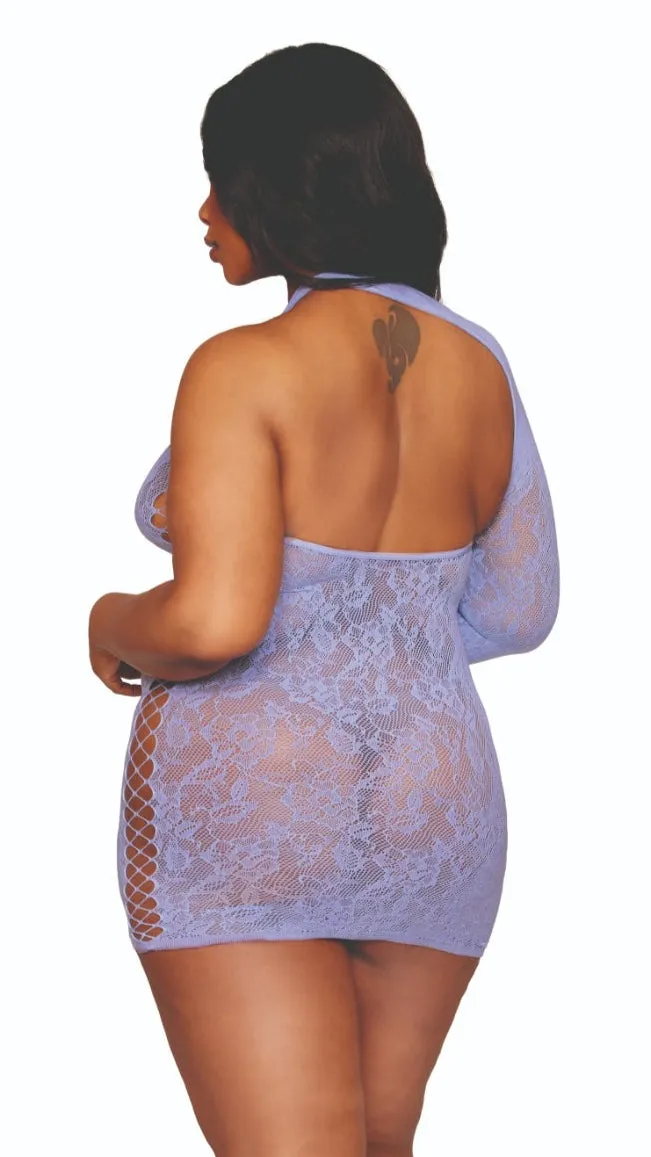 Plus Size Lace Chemise with Crisscross Details