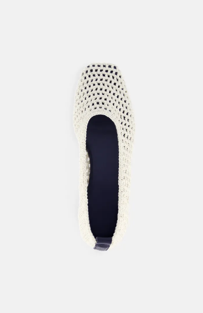 Rebe Natural Crochet Ballet Flats
