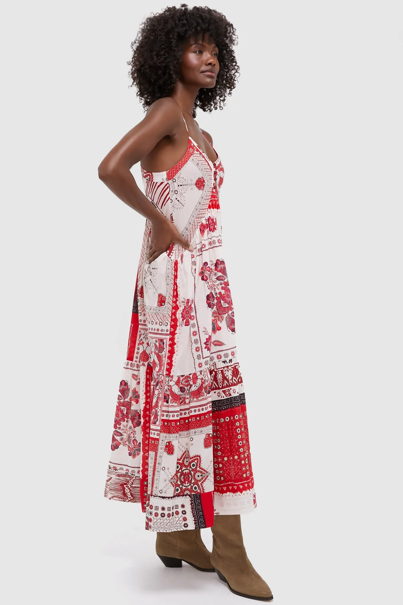 Red and Ecru Sabba Dress