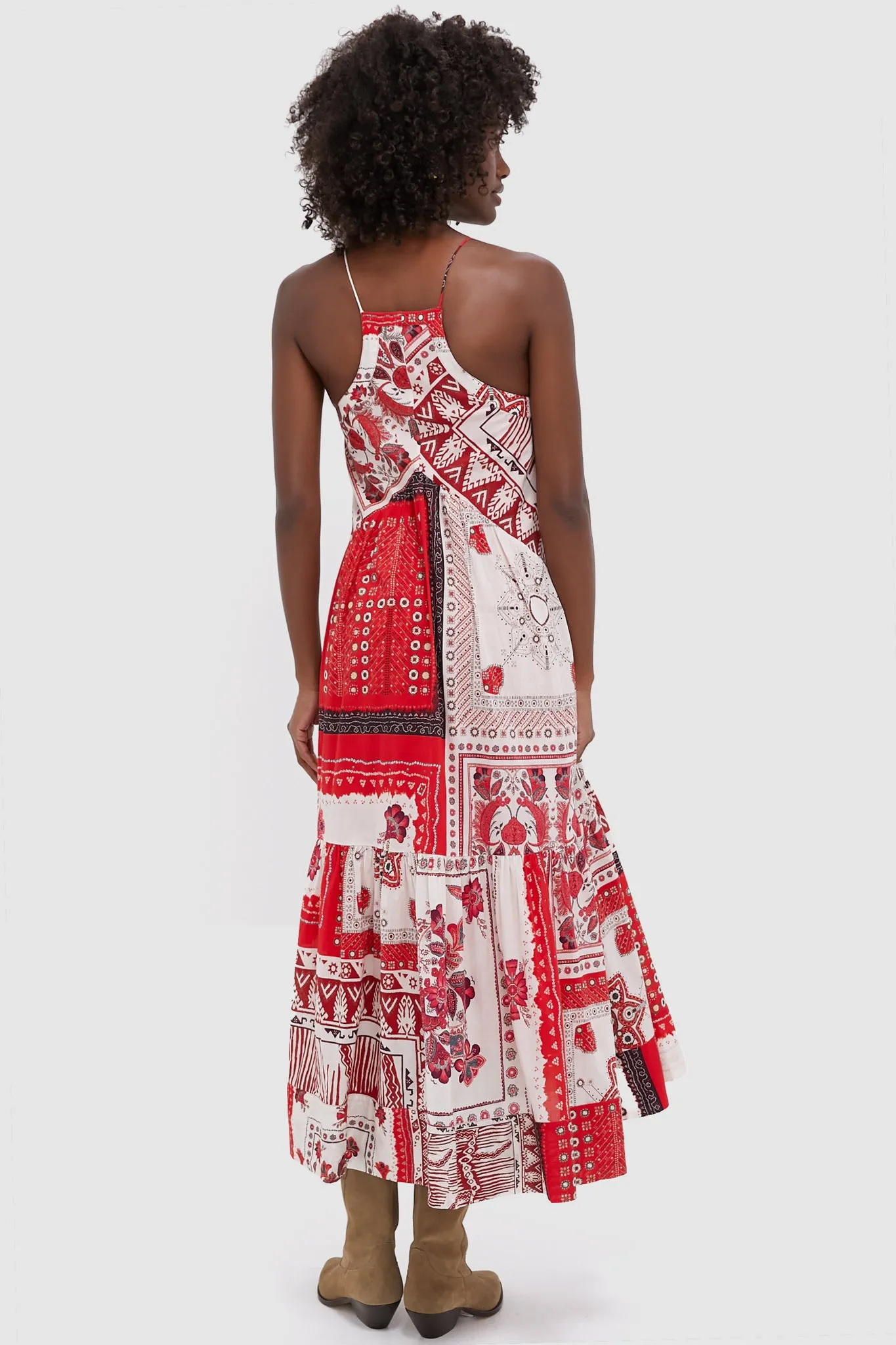 Red and Ecru Sabba Dress