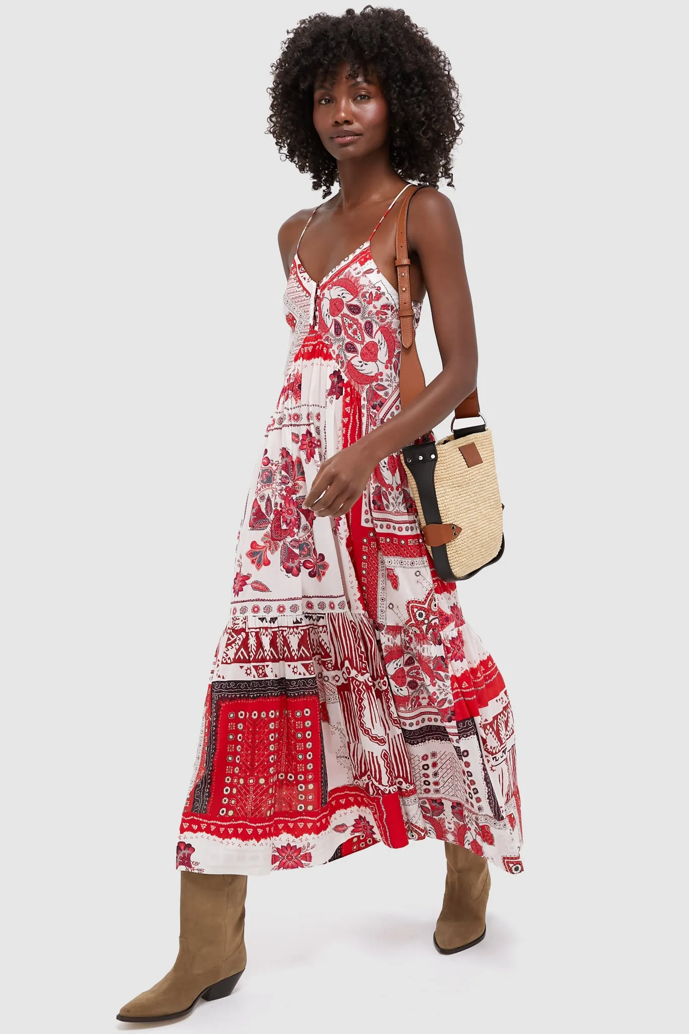 Red and Ecru Sabba Dress
