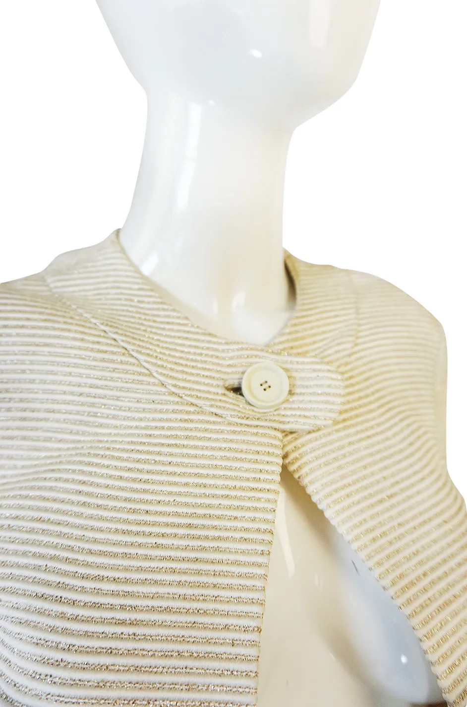 Regal 1960s Cream & Gold Thread Evening Opera Coat