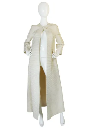 Regal 1960s Cream & Gold Thread Evening Opera Coat