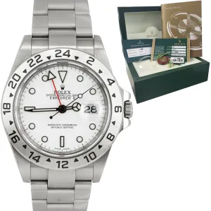 Rolex Explorer II UNPOLISHED ENGRAVED REHAUT 3186 White Steel 40mm Watch 16570 T