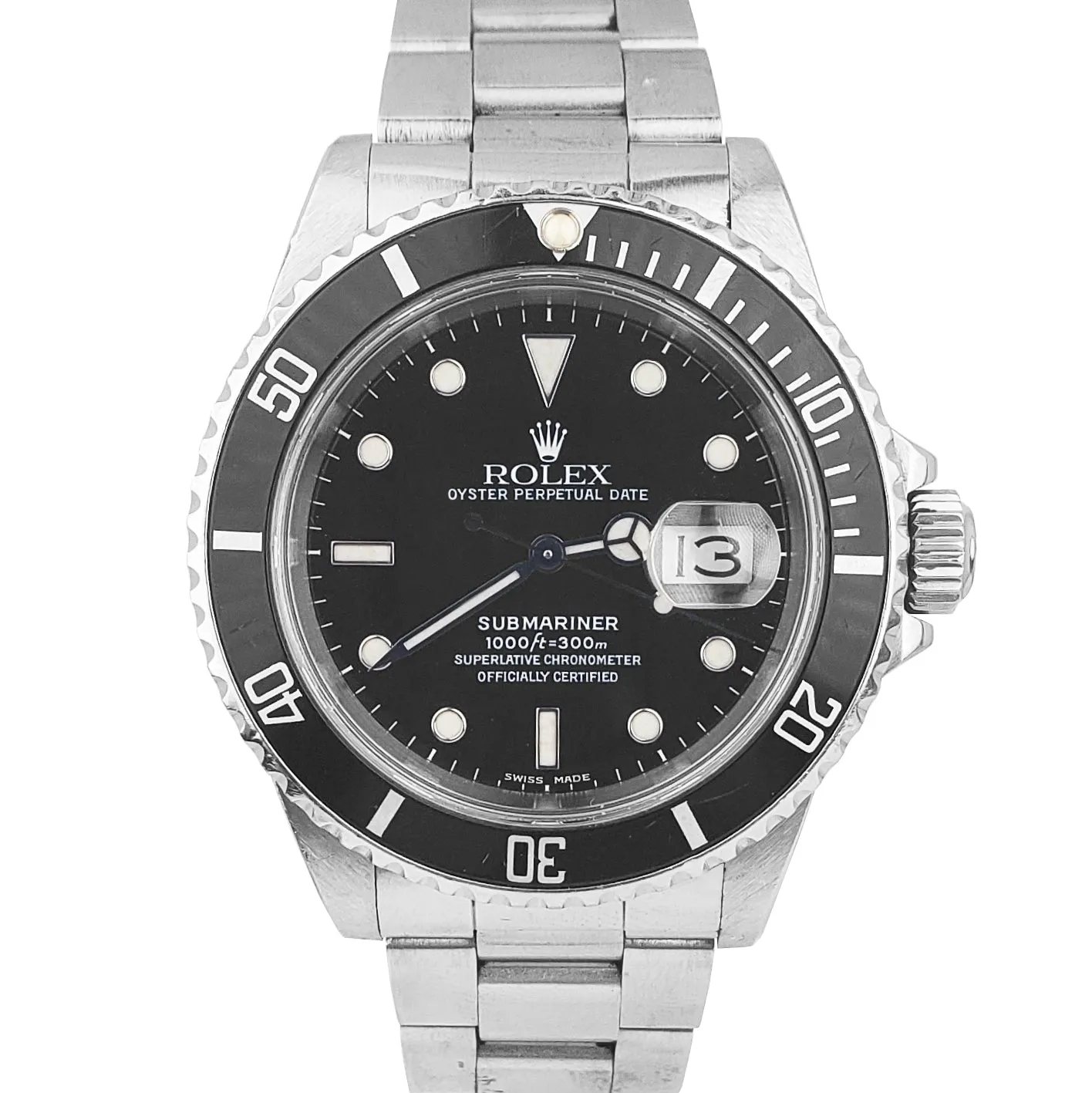Rolex Submariner Date 16610 Stainless Steel 40mm Black Dive Pre-Ceramic Watch
