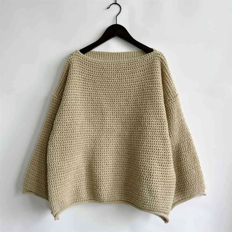 Ruby Openwork Boat Neck Long Sleeve Sweater