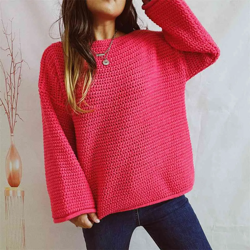 Ruby Openwork Boat Neck Long Sleeve Sweater
