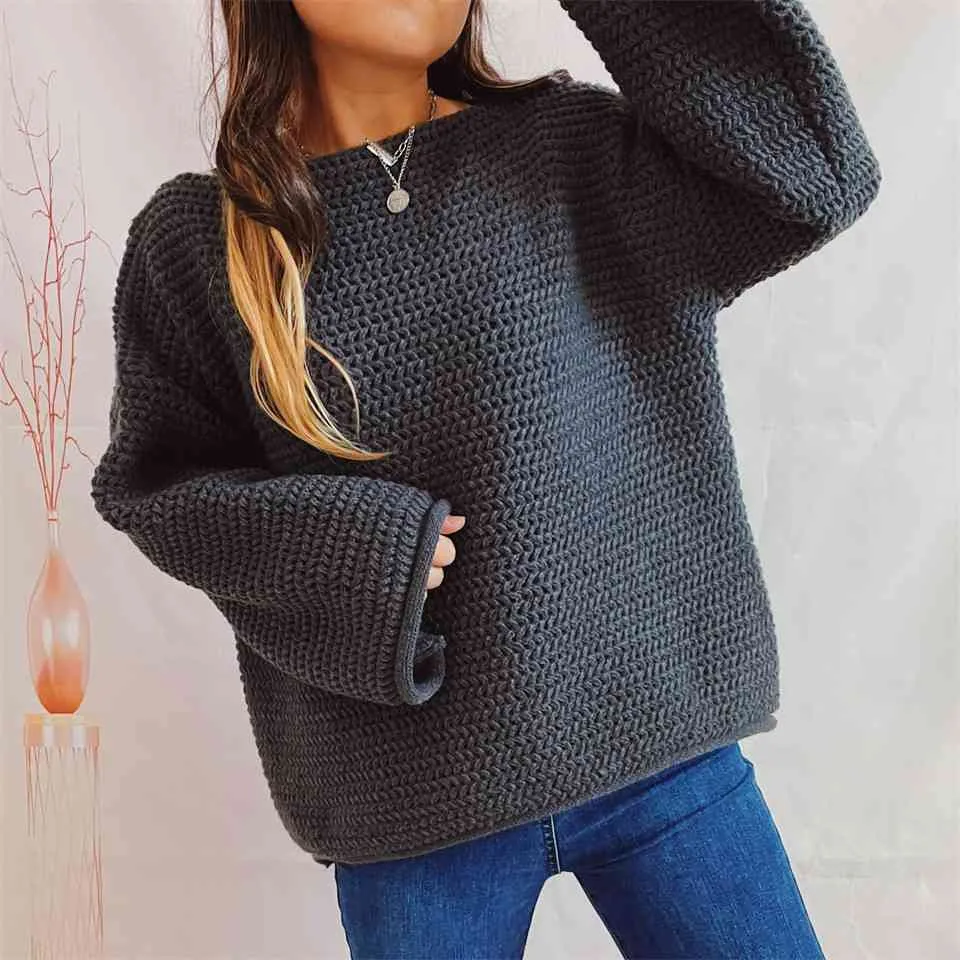 Ruby Openwork Boat Neck Long Sleeve Sweater