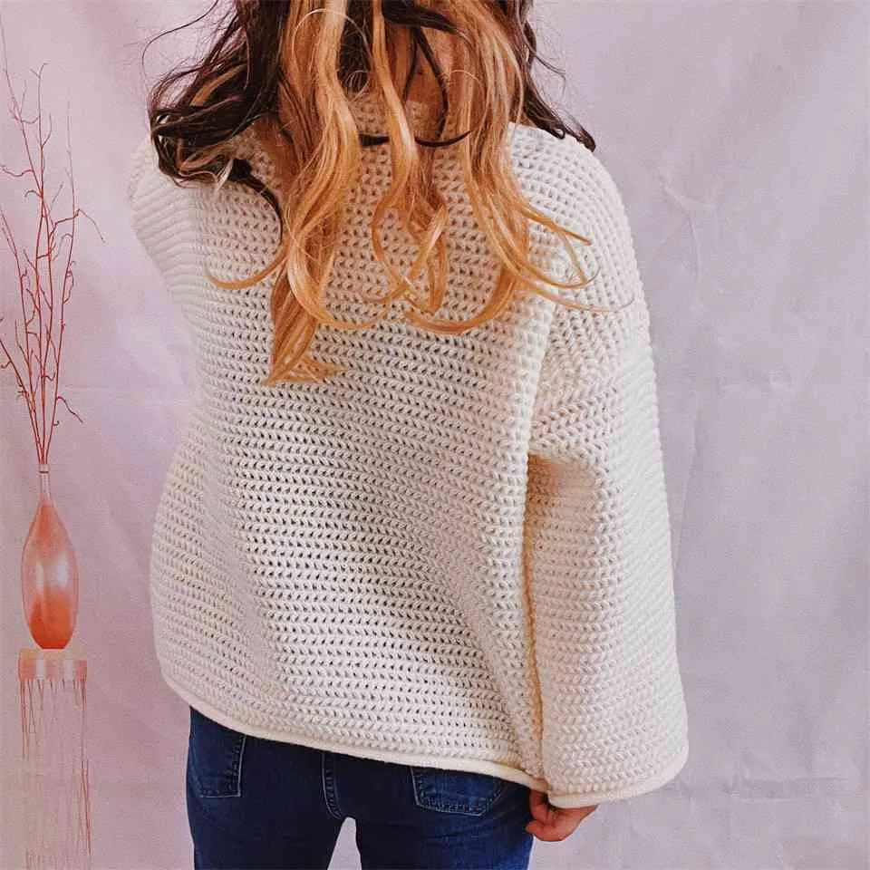 Ruby Openwork Boat Neck Long Sleeve Sweater