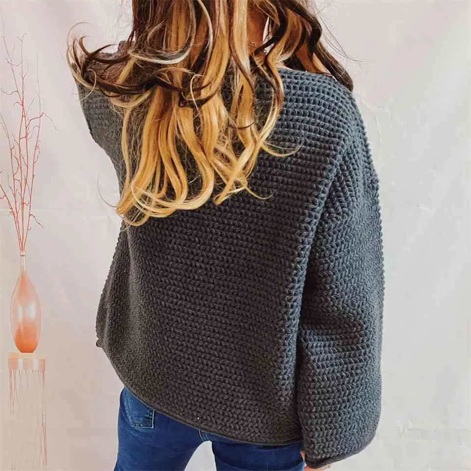 Ruby Openwork Boat Neck Long Sleeve Sweater