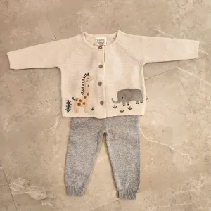 Safari Animals Cardigan and Pant Set