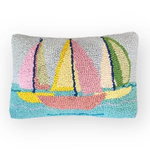 Sailing Away Hooked Pillow