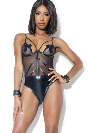 Sheer Stretch Wetlook Teddy