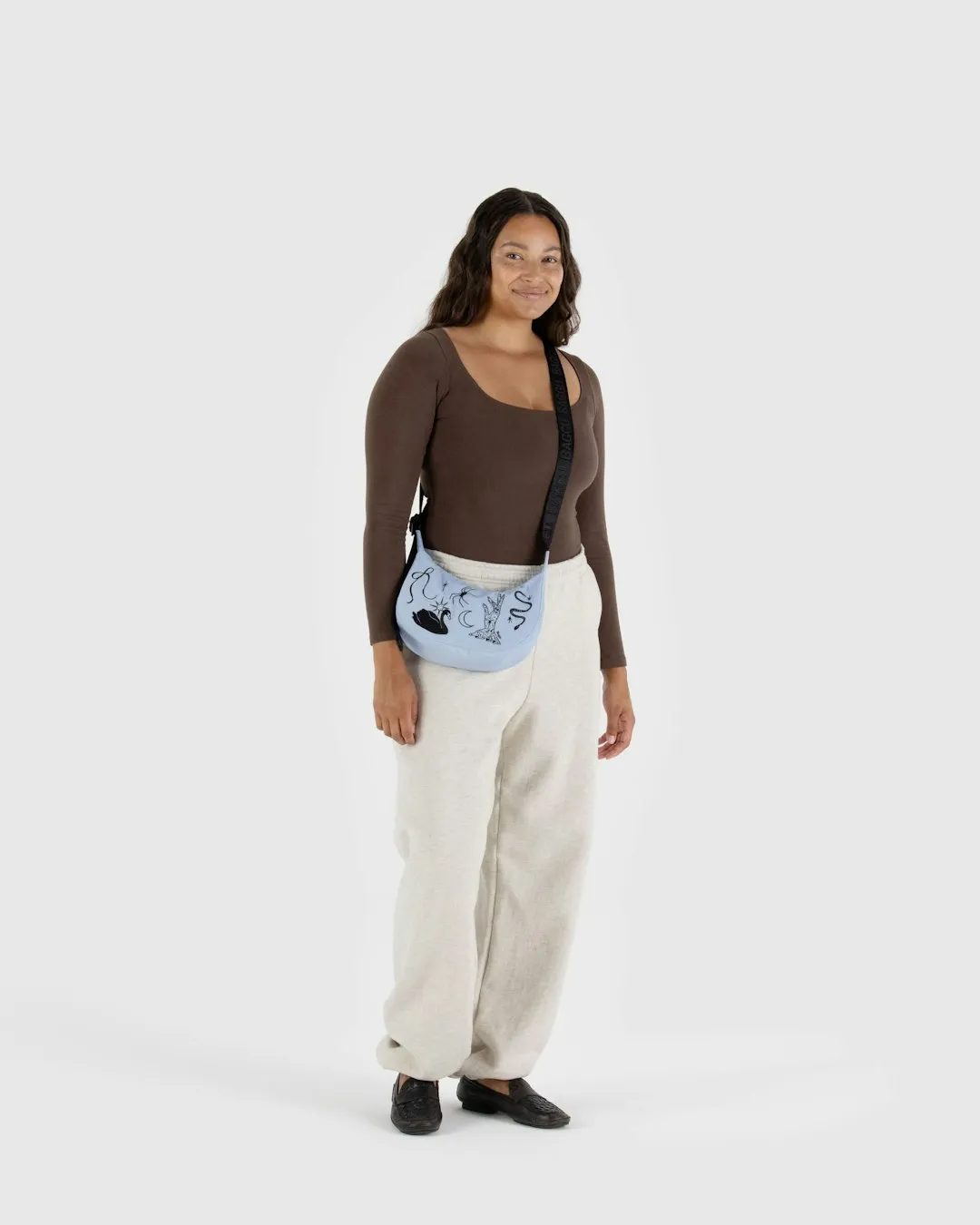 Small Nylon Crescent Bag in Ballet Icons