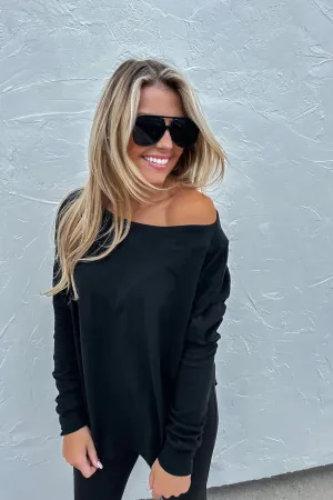 Softer Side Long Sleeve Top - Black