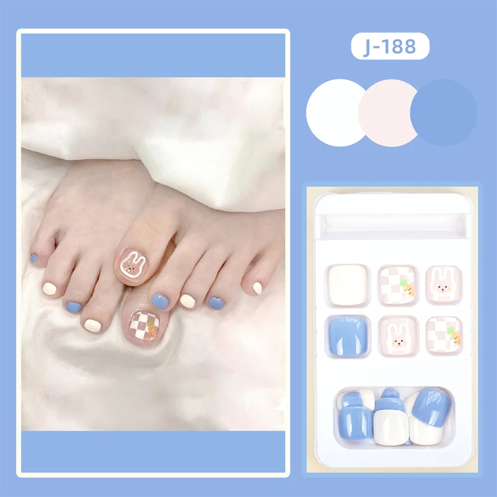 Square Toe Blue and White Bunny
