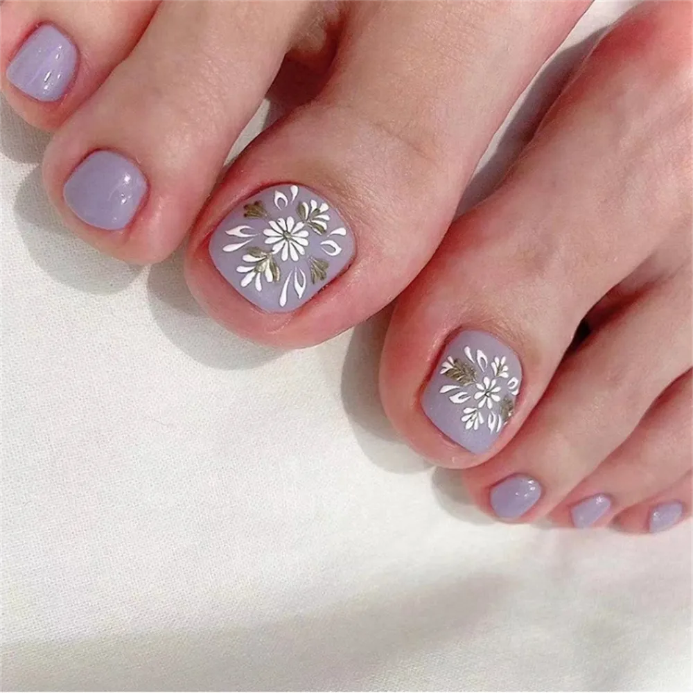 Square Toe Flower Purple