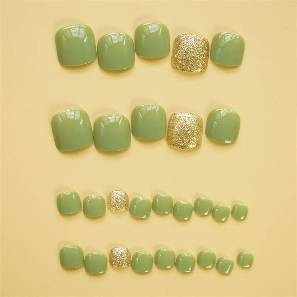Square Toe Spring Green Flash Gold