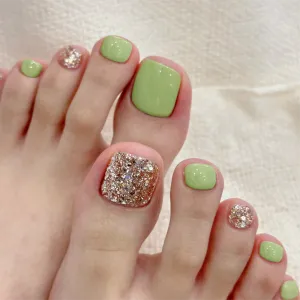Square Toe Spring Green Flash Gold