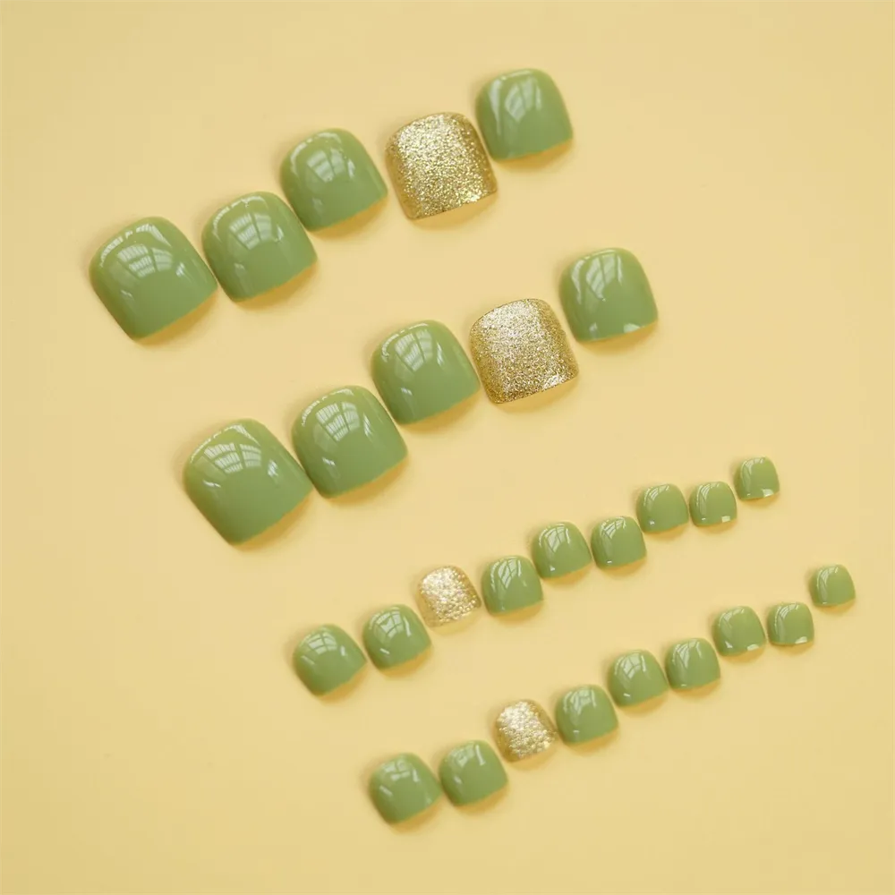 Square Toe Spring Green Flash Gold