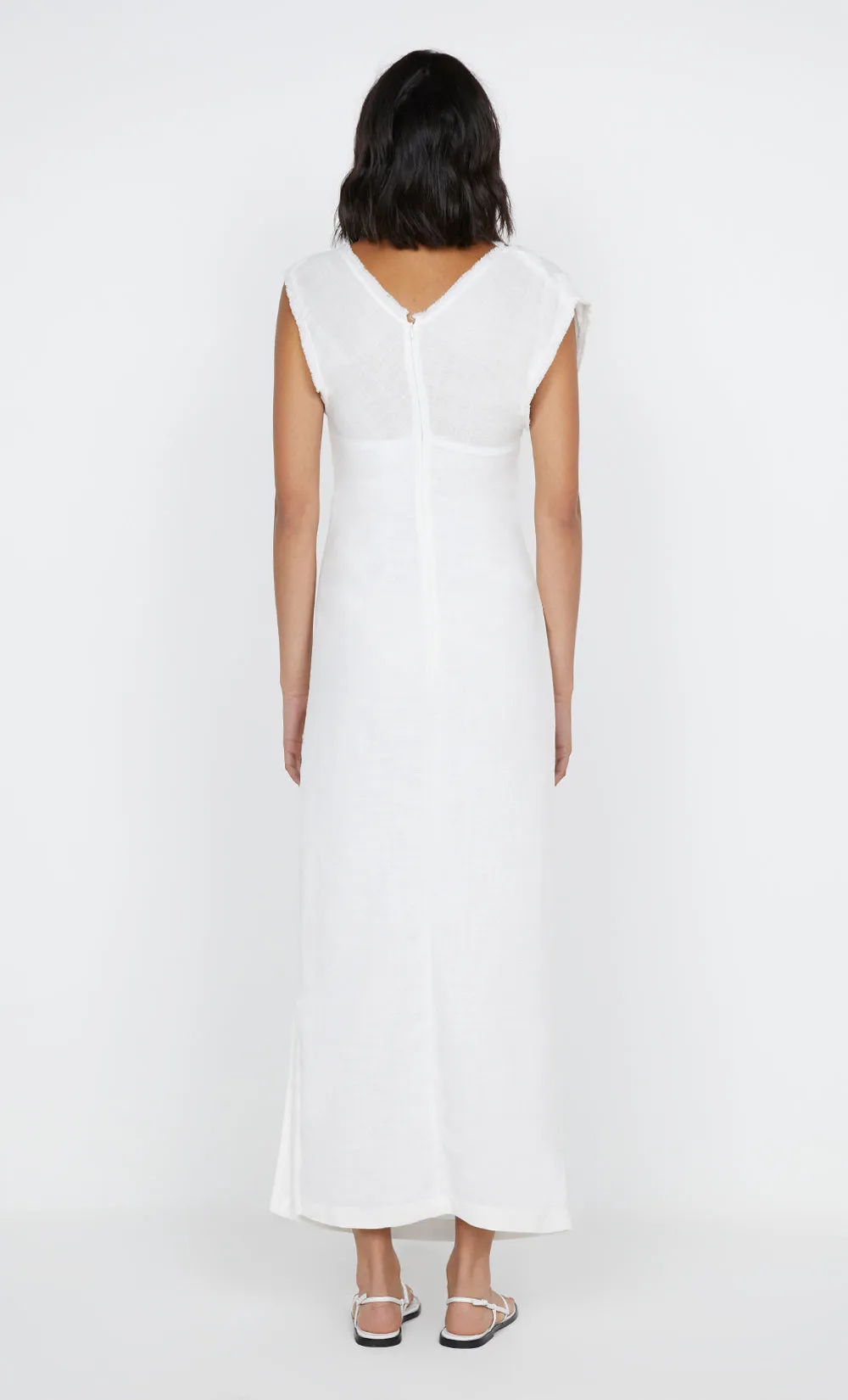 STEFFI GATHER DRESS - WHITE