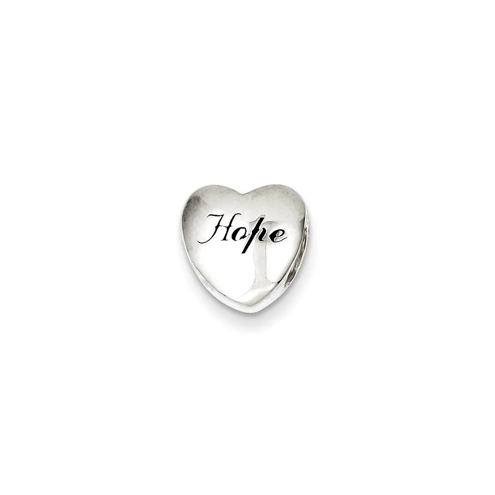 Sterling Silver Enameled Hope Heart Slide