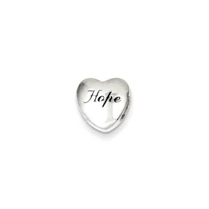 Sterling Silver Enameled Hope Heart Slide